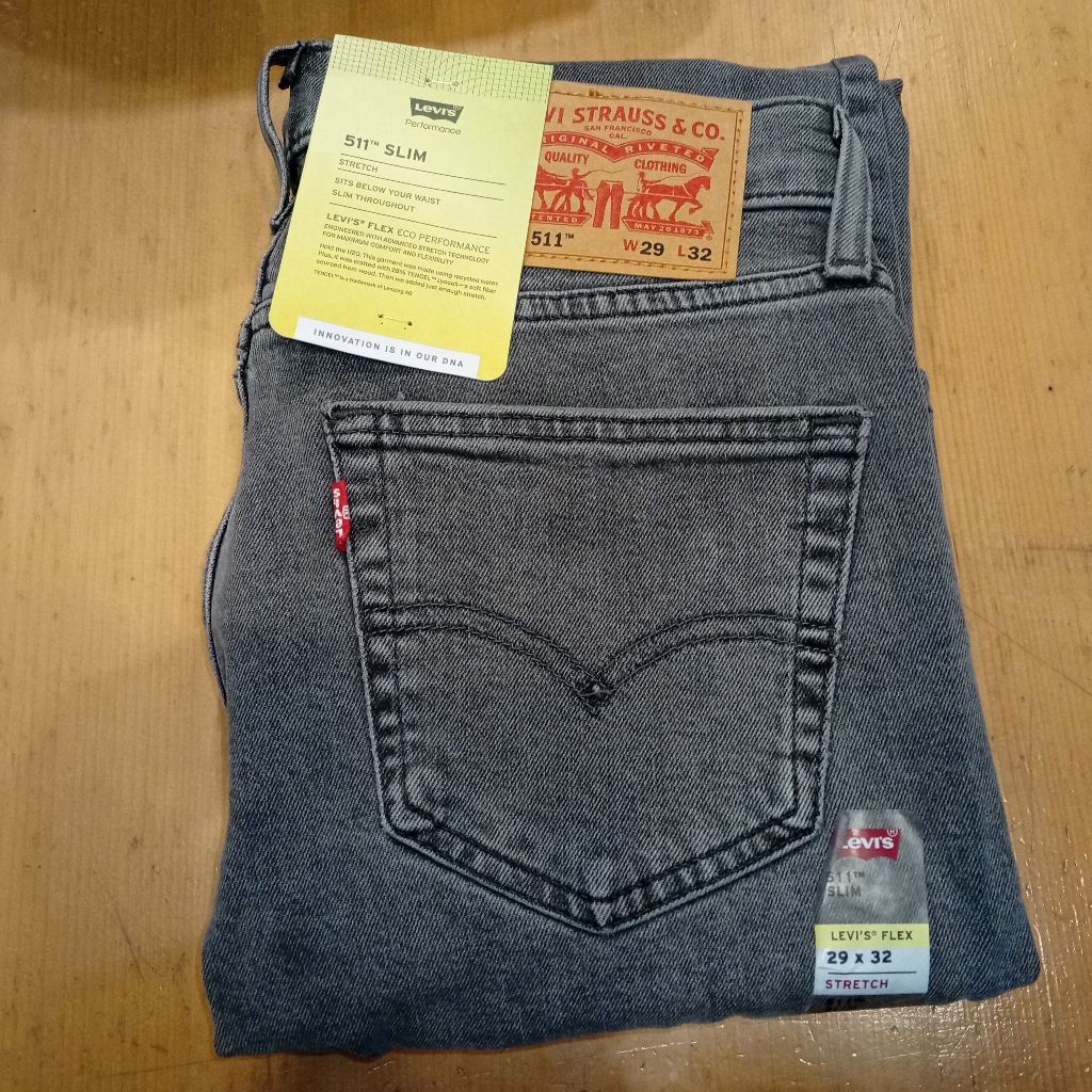 Celana Jeans Pria 511 Original Slim Fit Stretch Grey 511-5537