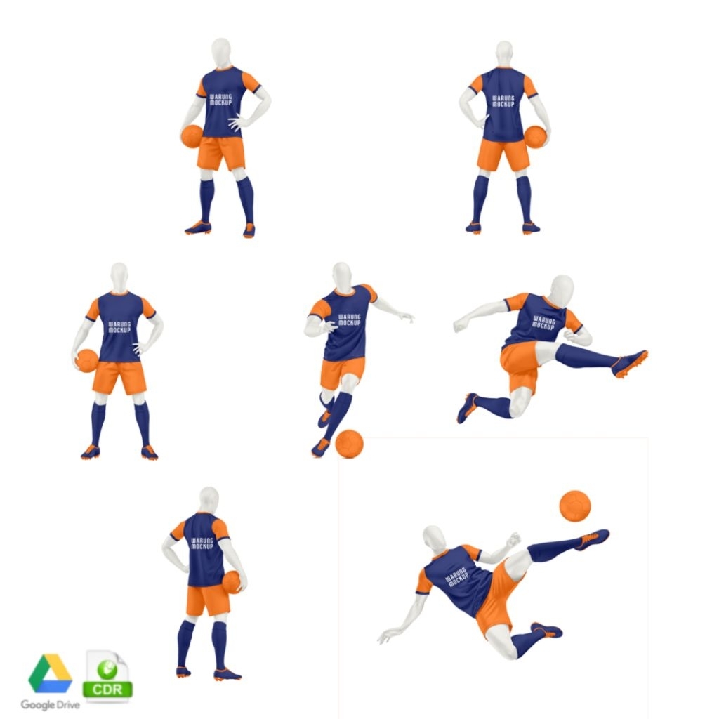 Mockup Jersey Soccer Kit Mannequin - Corel Draw