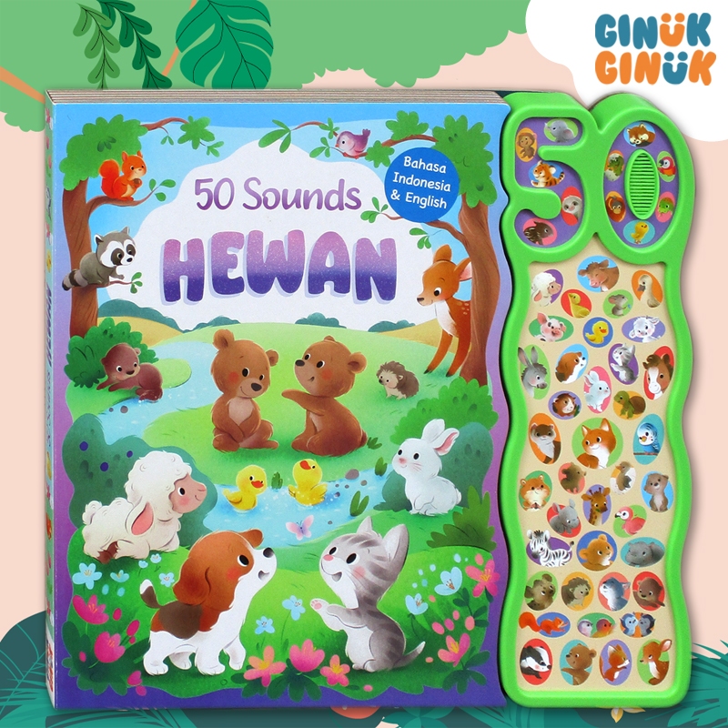 50 Sounds Hewan Sound Board Book (Bahasa Indonesia & English)