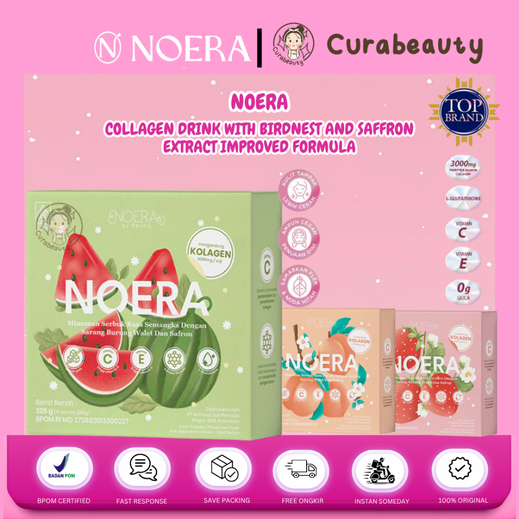 •CURABEAUTY• MANADO NOERA COLLAGEN DRINK WITH BIRDNEST AND SAFFRON EXTRACT IMPROVED FORMULA