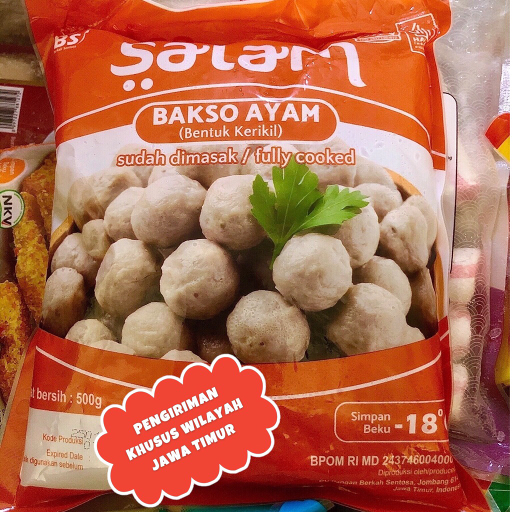 

Salam Bakso Ayam 500gr (Bentuk Kerikil)
