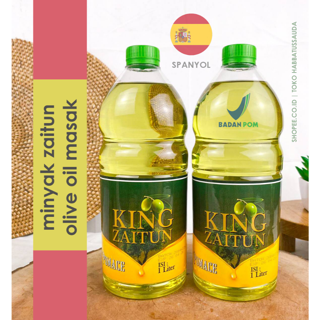 

KING Pomace Minyak Zaitun Olive Oil Untuk Masak Asli Spanyol 1 Liter