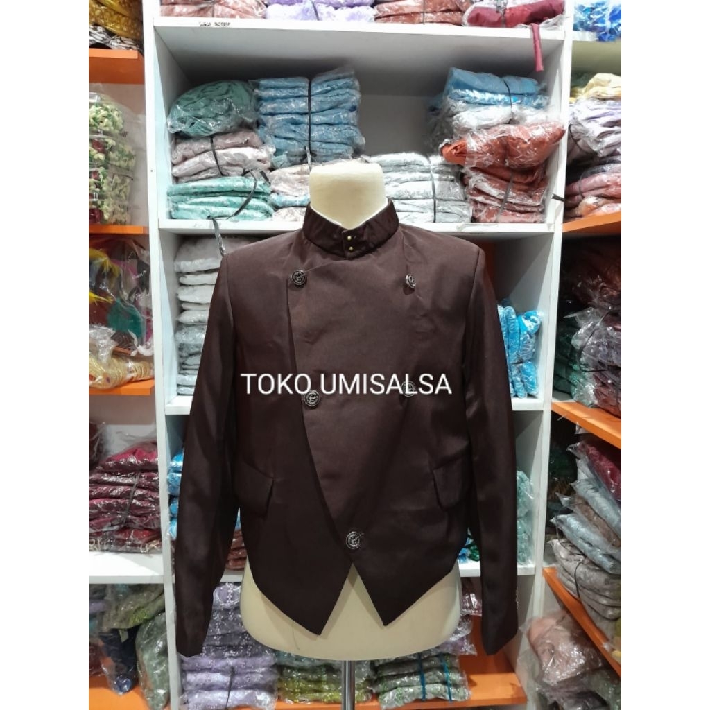 beskap solo polos pres (Mahogany)