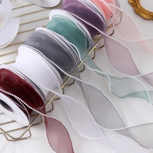 

[Per Meter] Pita Organza Fishtail Mutiara Pearl Transparan - Ribbon Pearl Korea Lebar 4 cm - Pita Chiffon Gelombang Organdi Wavy Bergelombang Transparent Buket Bunga Flower Bouquet Dekorasi Kado Hampers Gift Kerajinan Baju