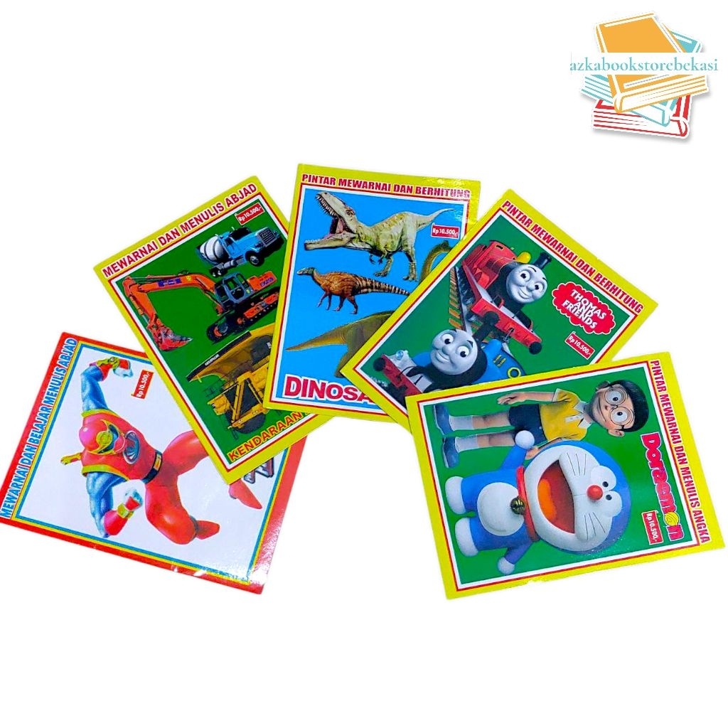 Paket 5 Buku Mewarnai Gambar Random Untuk Anak Laki-Laki dan Perempuan