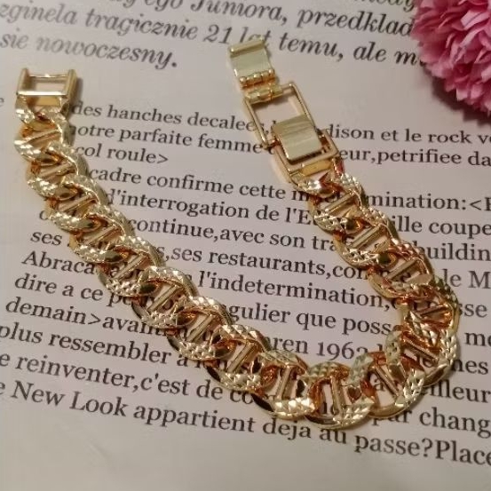 Gelang tangan rhodium anti karat anti luntur gelang sisik naga perhiasan pria wanita elegan eksesori