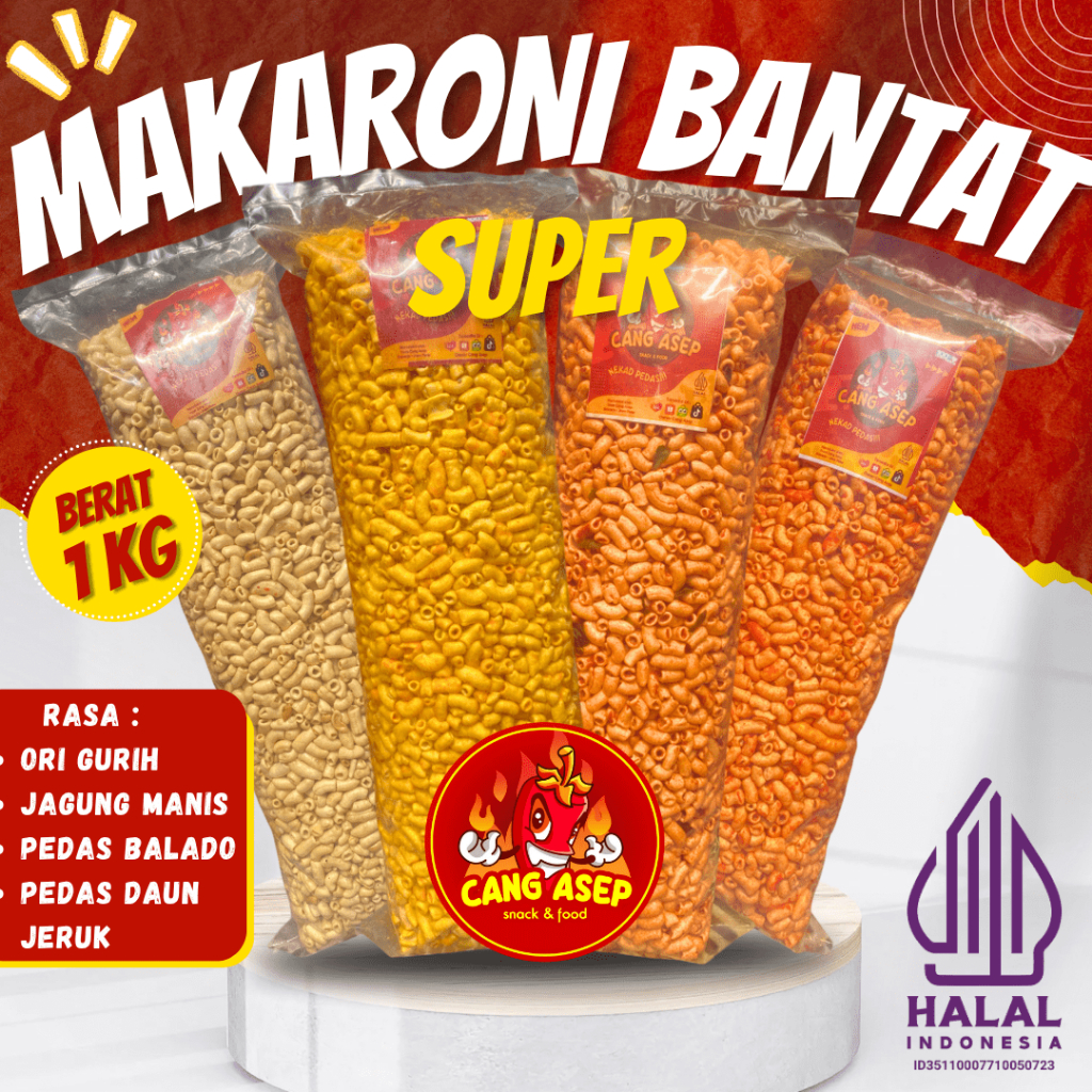 

(1 BAL) MAKARONI BANTAT PIPA SUPER-Makanan ringan cemilan kripik snack food pedas jagung manis