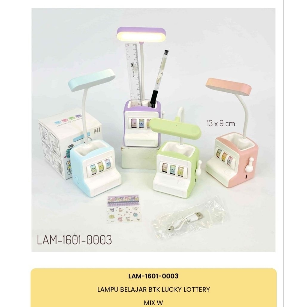 Lampu belajar btk lucky lottery/lampu belajar anak/lampu belajar lucu