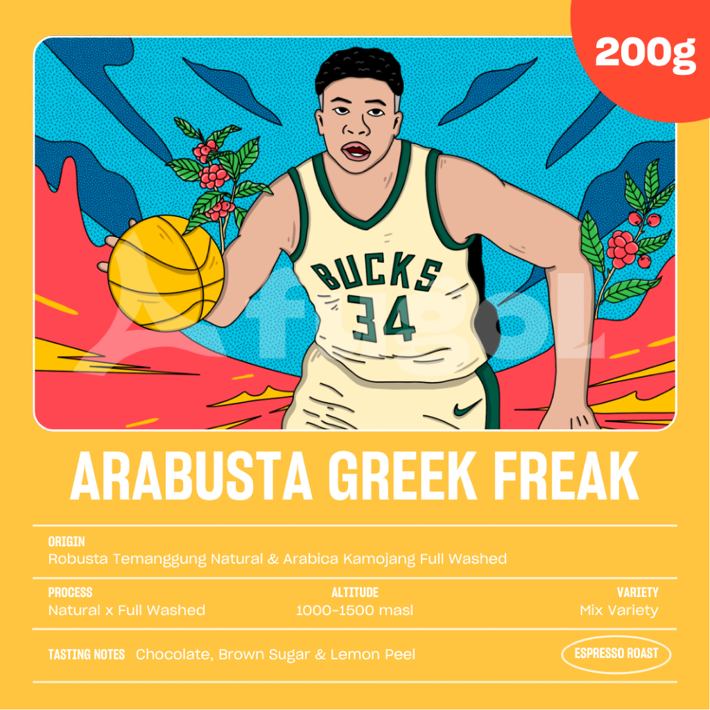 

Kopi Espresso Blend Kopi Susu Arabica Robusta PREMIUM (200 Gram) ARABUSTA GREEK FREAK
