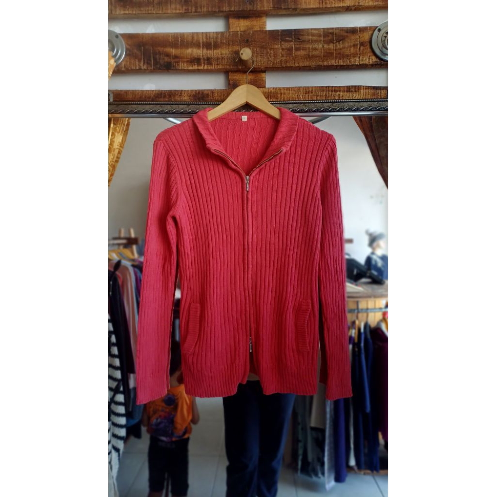 Cardigan Zipper Magenta