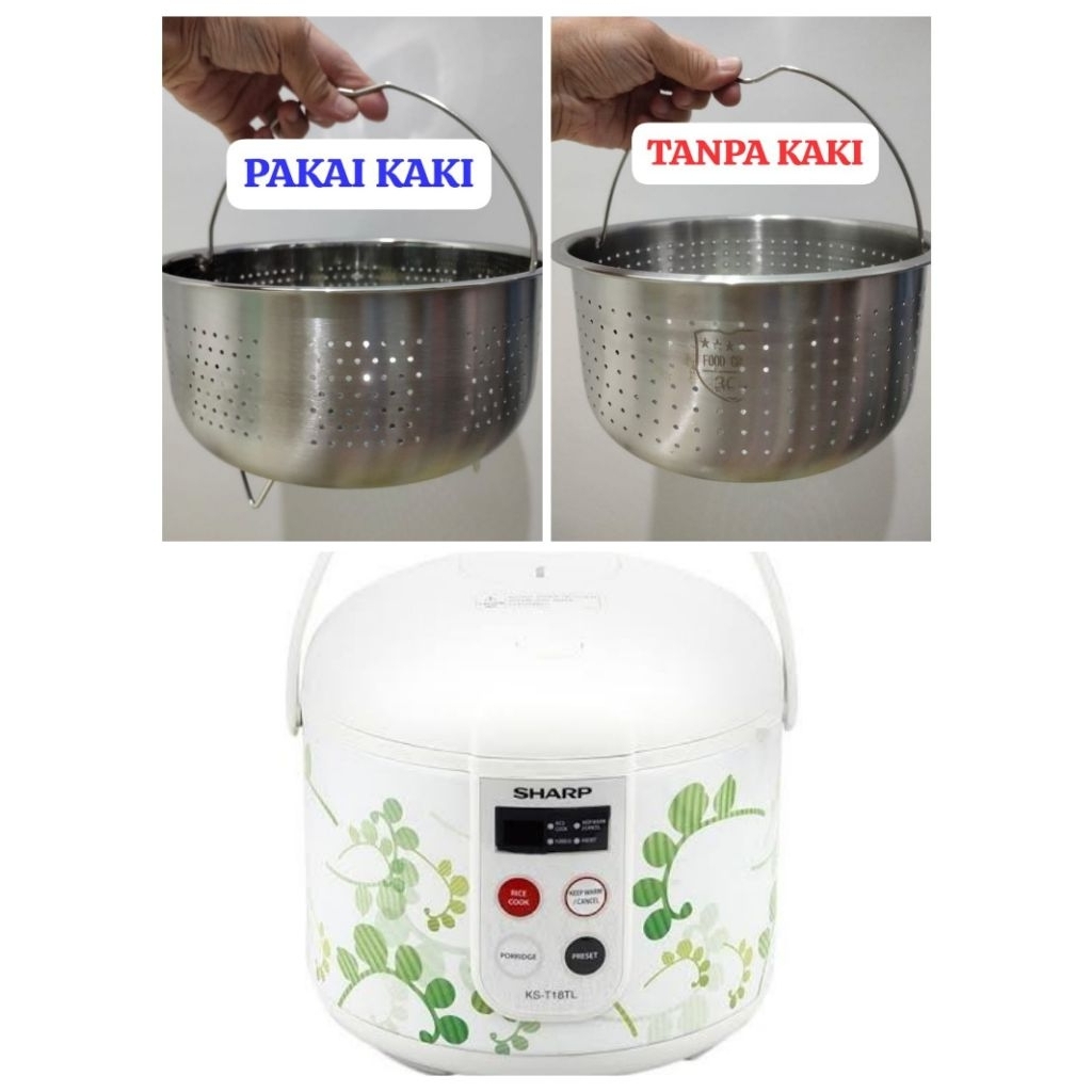 Sarangan Steamer berbahan Stainless Steel Low Carbo Utk Magic Com Sharp KS-T18TL