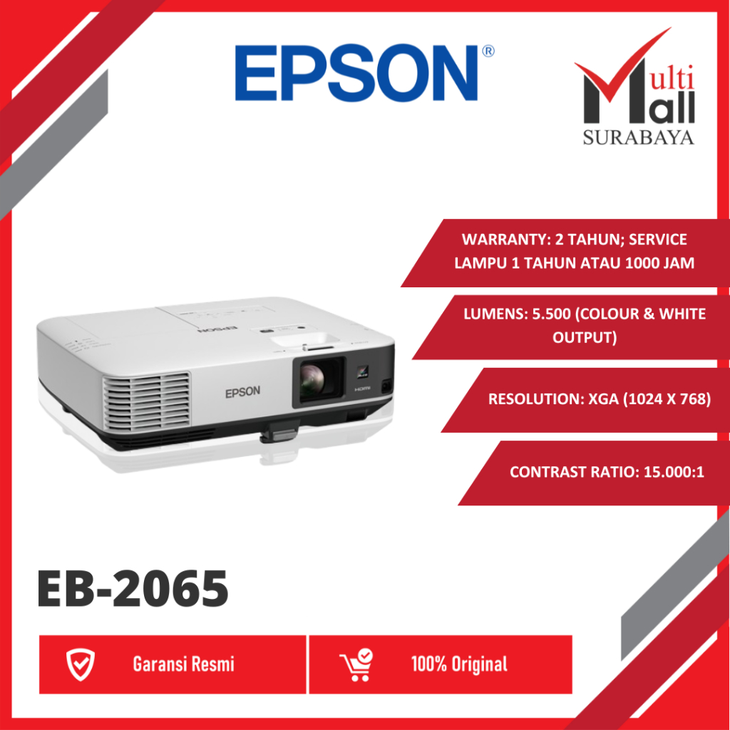 PROYEKTOR EPSON EB-2065 EB2065 EB 2065 BERKUALITAS 3LCD 5500 Lumens