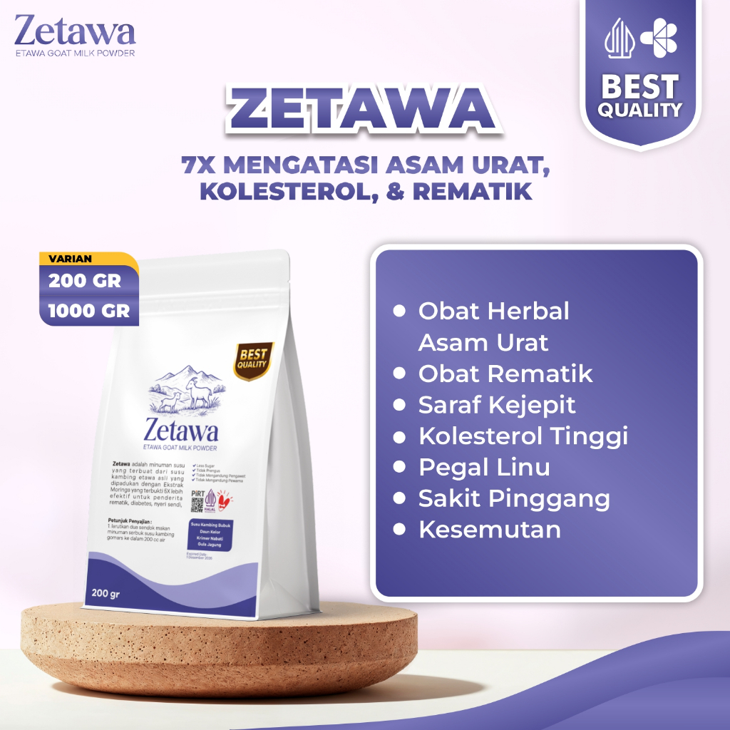 

009 - [Beli 1 gratis 1] ZETAWA Solusi Atasi Asma Sesak Nafas Batuk Berdahak - Susu Kambing Etawa Bubuk Asli 100% Murni Original