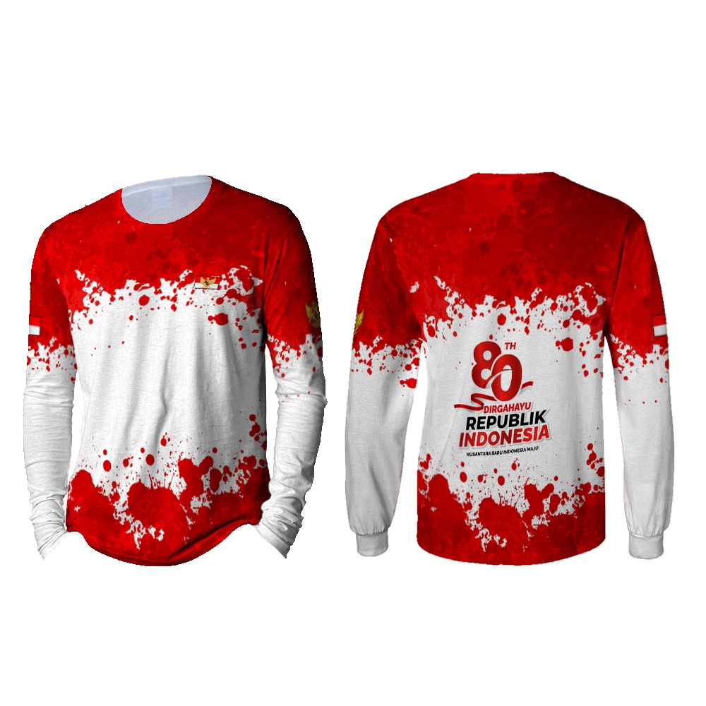 Baju Agustusan - Kaos Anak Dewasa 17 Agustus - Baju 17 Agustus Lengan Panjang - Jersey 17 Agustus