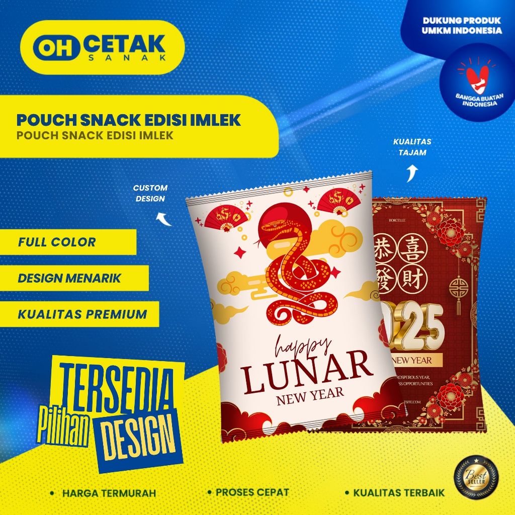 

Pouch Snack Edisi Imlek Ukuran S,M,L / Kantong Souvenir Custom Desain Lucu & Praktis