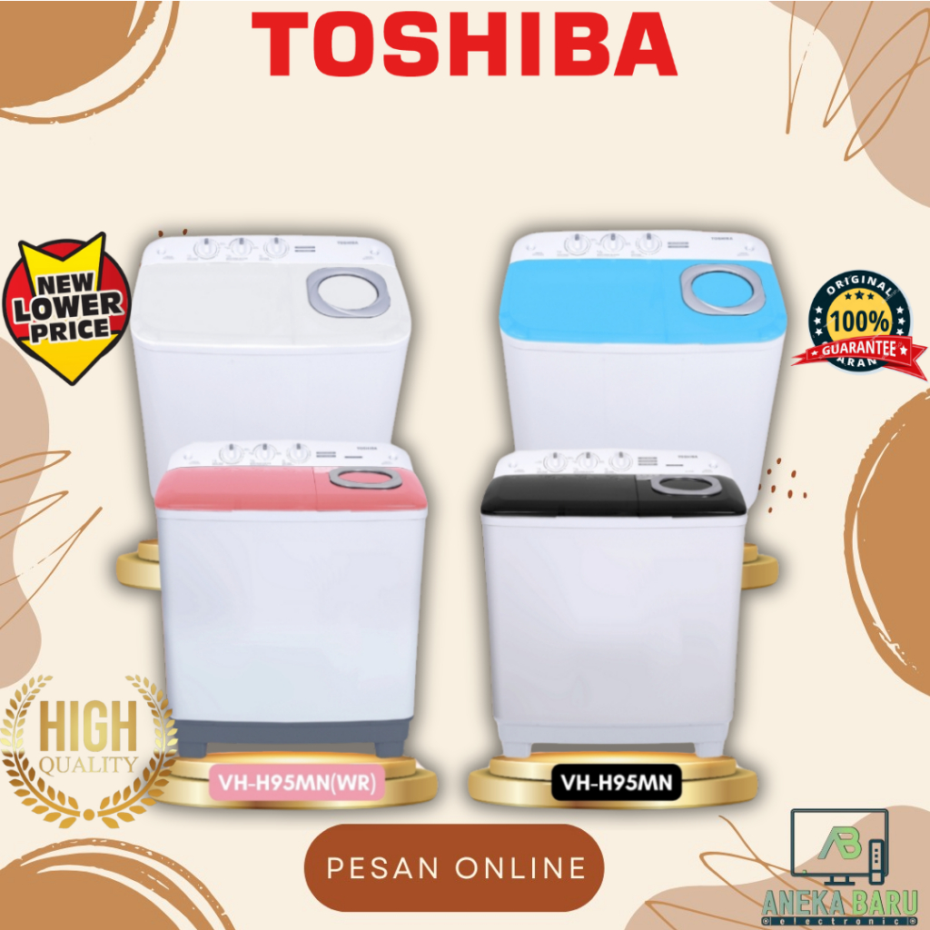[READY STOCK] Toshiba Mesin Cuci 2 Tabung VH-H95MN / 95MN / VH-H 95 MN (8,5 Kg)