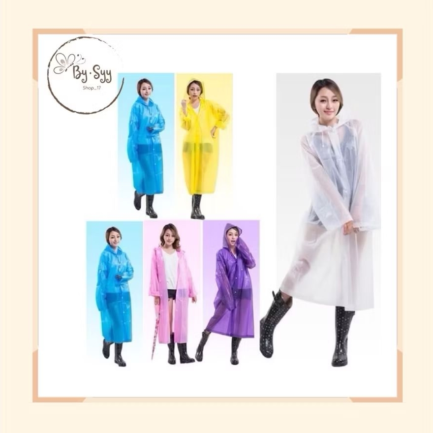 *By.Ssy* Jas Hujan Eva Hoodie Terusan Lengan Panjang Model Jubah