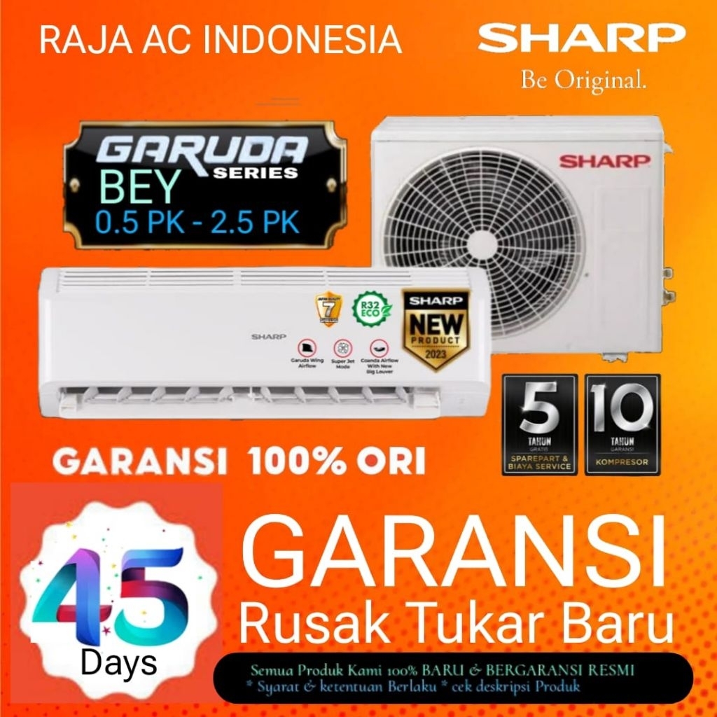 AC SHARP  0.5 PK - 2 PK  GARUDA SERIES BEY & ZCY + Pemasangan & bisa tukar tambah
