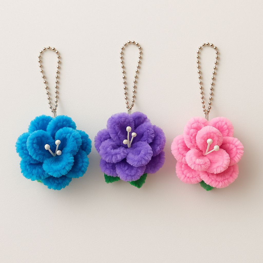 Gantungan Kunci Kawat Bulu Bunga/Aksesoris Gantungan Kunci Kawat Bulu Mercy/Ganci Kawat Bulu/Ganci A