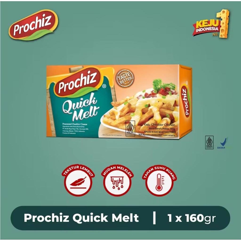 

Prochiz Quick Melt 170gr – Keju Leleh Cepat Lumer & Creamy | Keju Lezat Untuk Pizza, Pasta, Roti Panggang