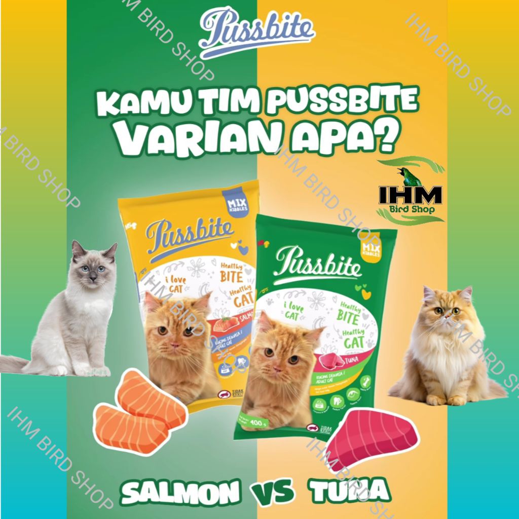 IHM - Makanan Kucing Pussbite 800gr Fresh Pack Makanan Kucing Dry Cat Food Makanan Kering Rasa Tuna 
