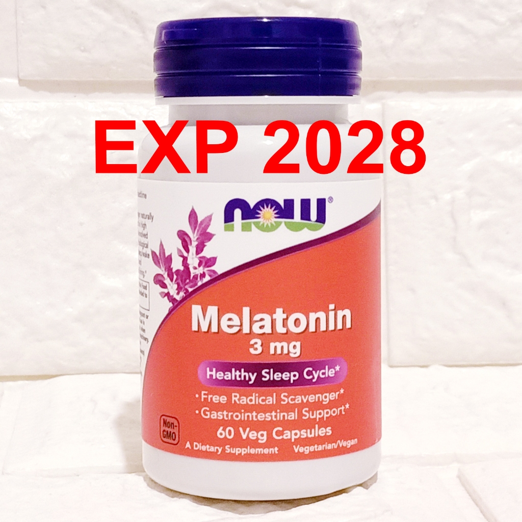 Now Foods Food Melatonin 3mg 60 Veg Caps Suplemen Insomnia Now Melatonin 3 mg