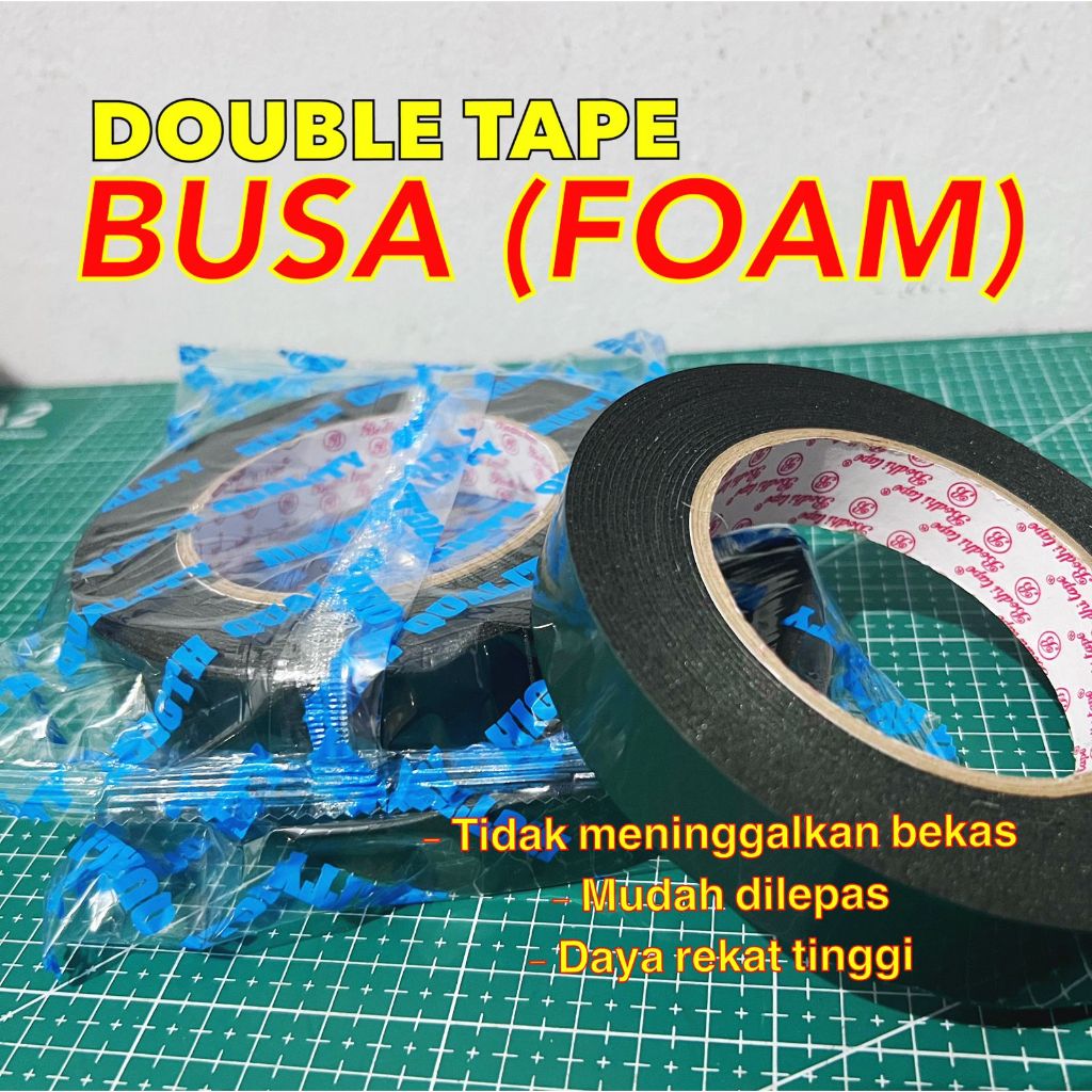 

FOAM Double Tape (Lem Perekat Busa 2 Sisi) 24mm x 6 Meter (1 Inch) | Ketebalan 3mm