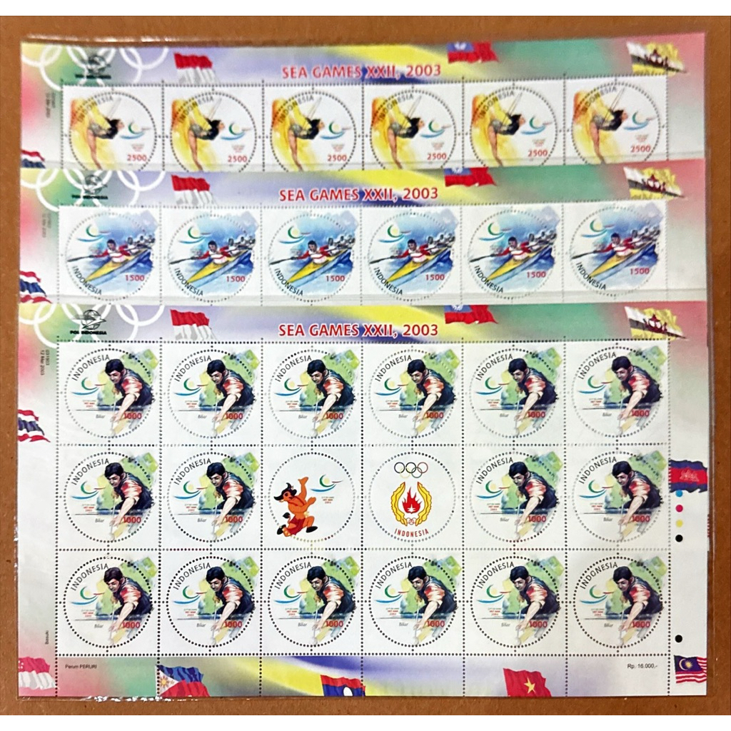 

(FA) PRANGKO INDONESIA 2003 FULL SHEET SEA GAMES XII 3V SERIES X 16 SERI MNH.