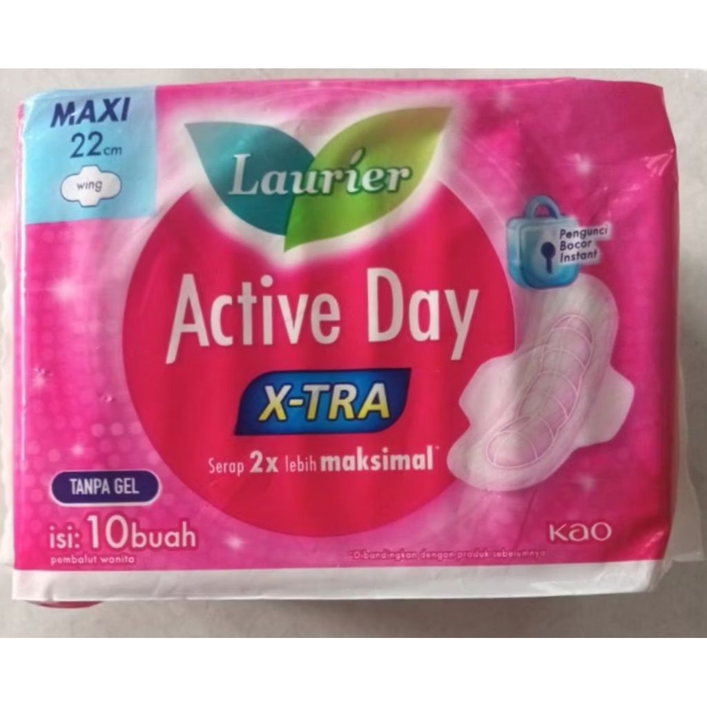 softex pembalut Laurier Maxi 22 sayap active day isi 10
