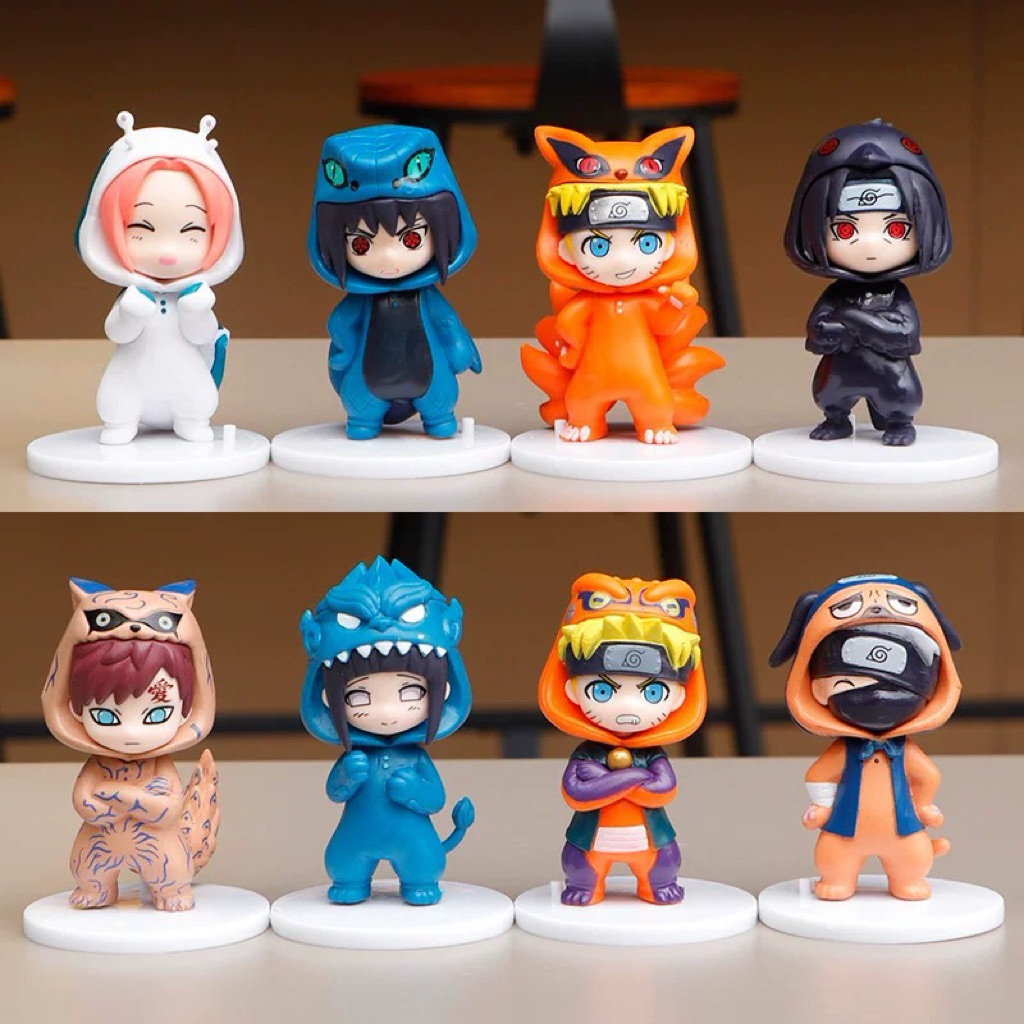Blind Box  Figure Naruto PIJAMA Hoodie - Naruto Sasuke Gaara Itachi Hinata Kakashi Bakawears