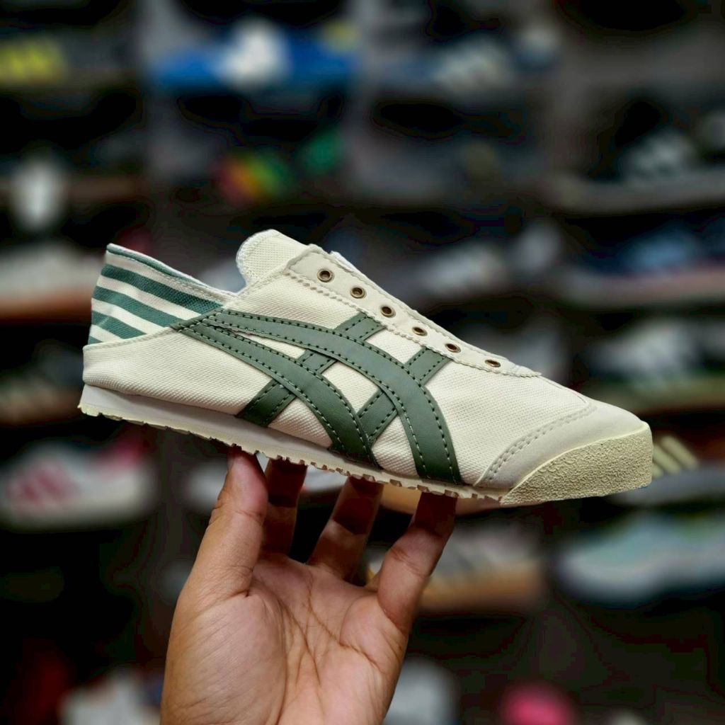 Sepatu Onitsuka Tiger paraty cewek cream ijo
