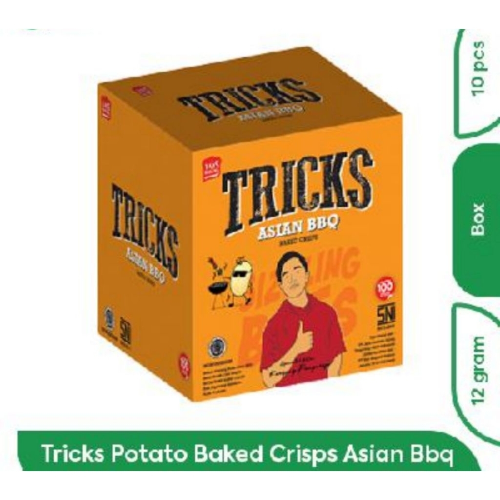 

TRICKS POTATO BAKED CRIPS BISKUIT KENTANG ASIAN BBQ 10 x12gr