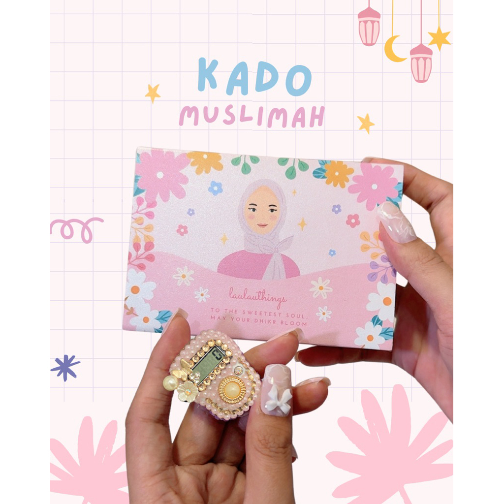 Kado Muslimah Tasbih Digital Cantik dengan Box