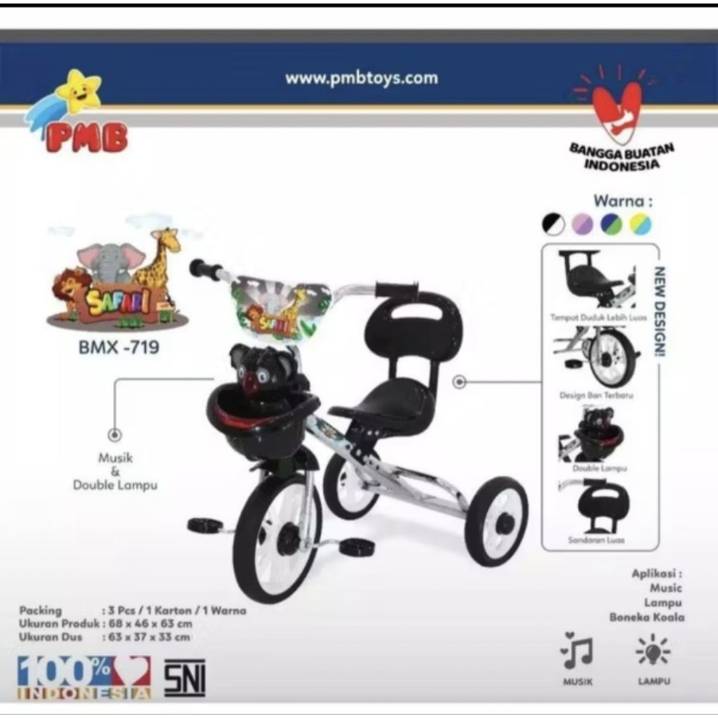 sepeda roda tiga tricycle anak anak iora