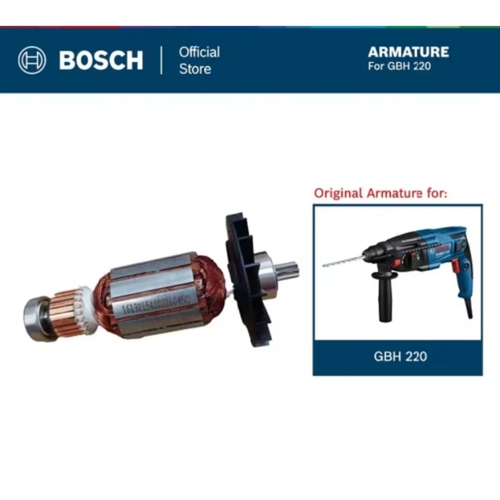 DCA Armature GBH2-20 DRE New Untuk Mesin Rotary Hammer Bosch GBH2-20 DRE / Angker Rotor Dinamo Mesin