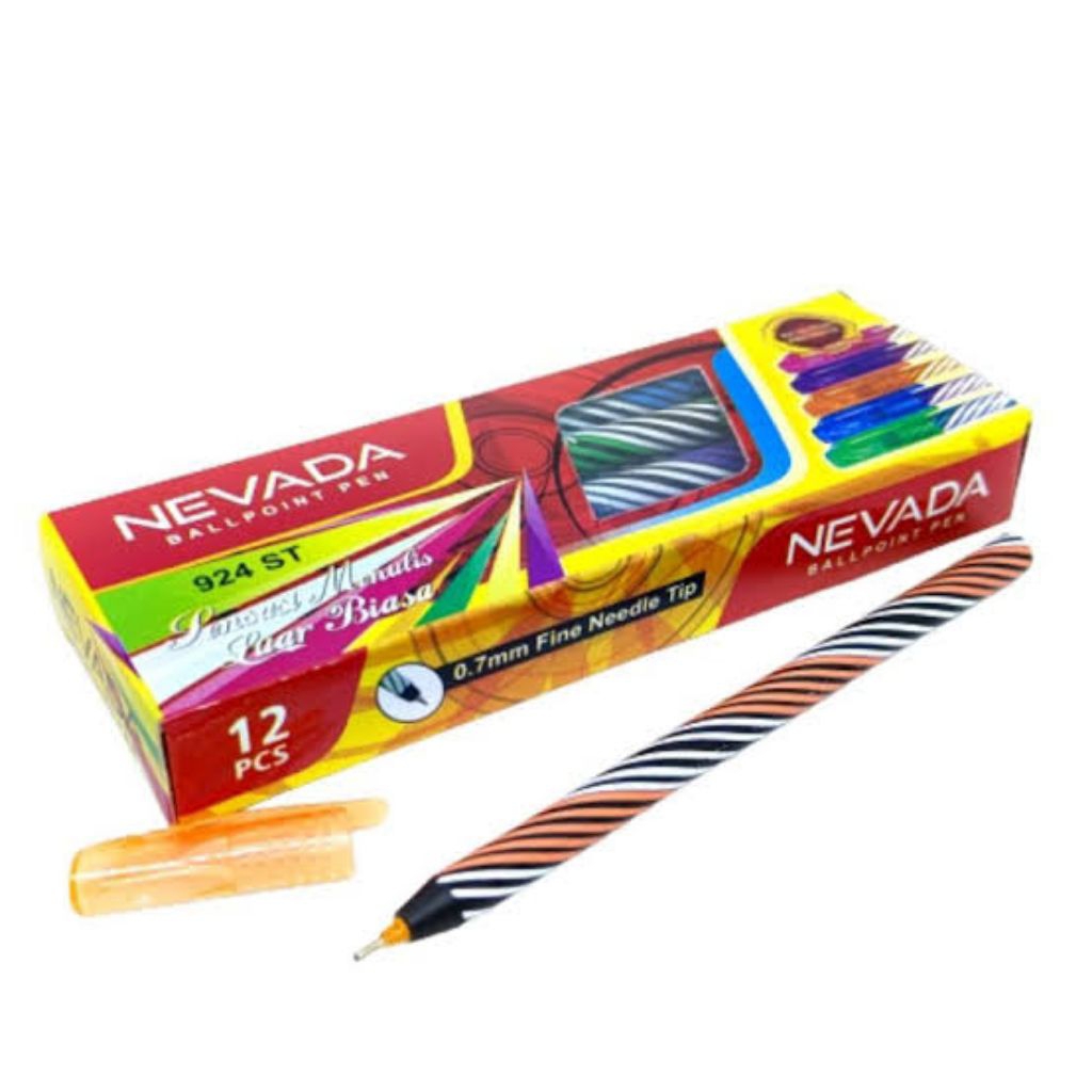 

Grosir Ecer Jual PULPEN/PENA LILIN/ULIR BALLPOINT PEN NEVADA 924 ST PERKOTAK