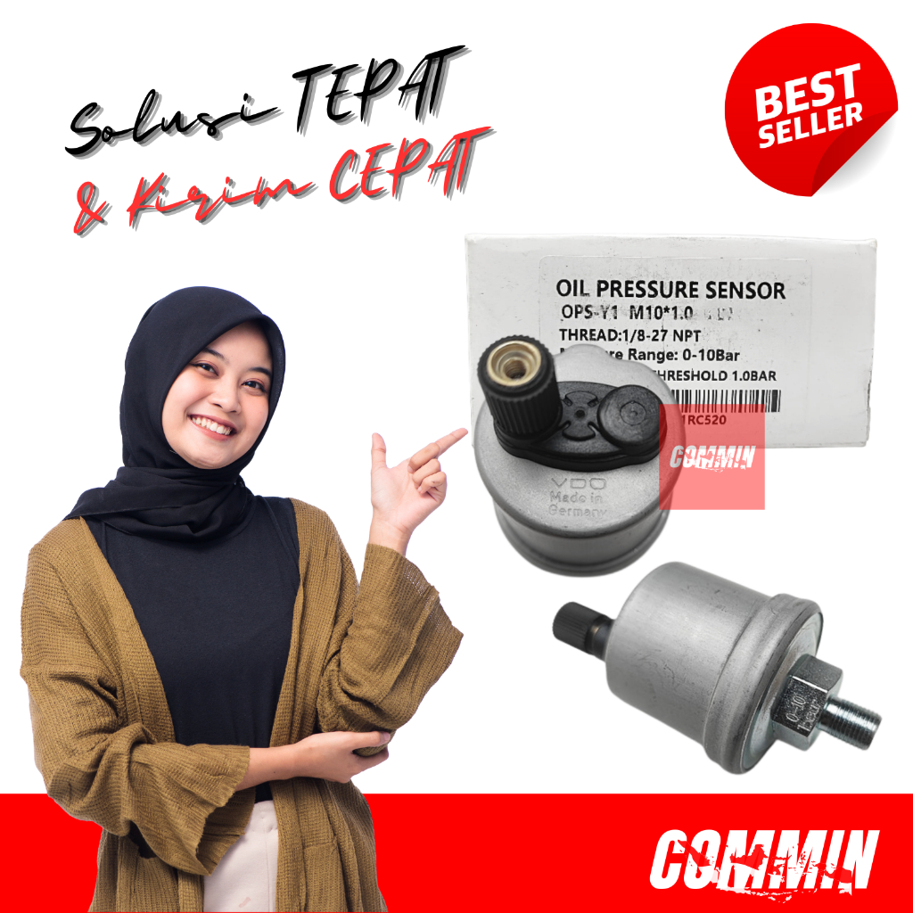 OIL PRESSURE VDO SENSOR TEKANAN OLI SWITCH OLI VDO 10 BAR 1 PINS DRAT 10MM