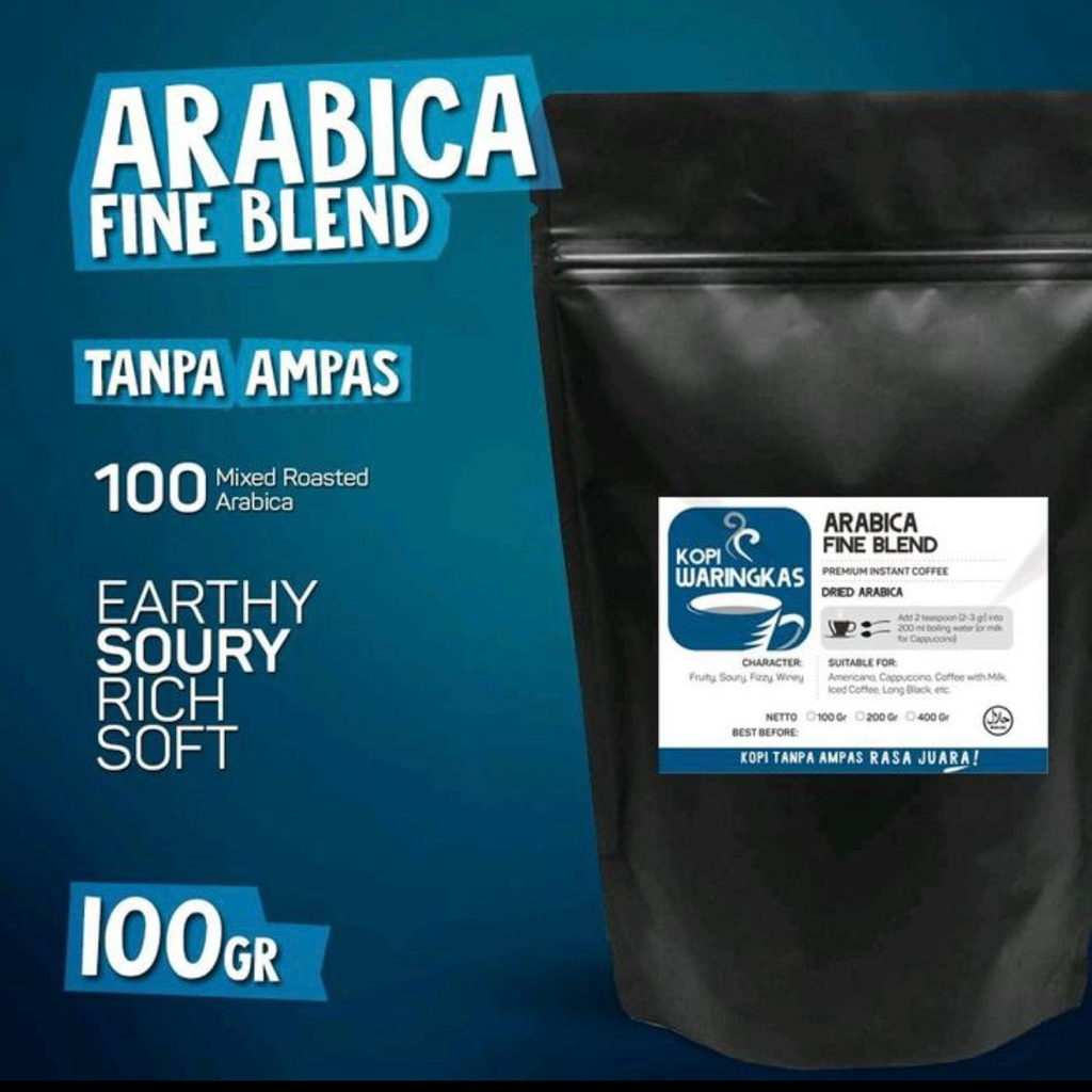 

BARU!! Kopi Waringkas | ARABIKA-ROBUSTA FINE BLEND 100 gr | Kopi Bubuk Premium Tanpa Ampas