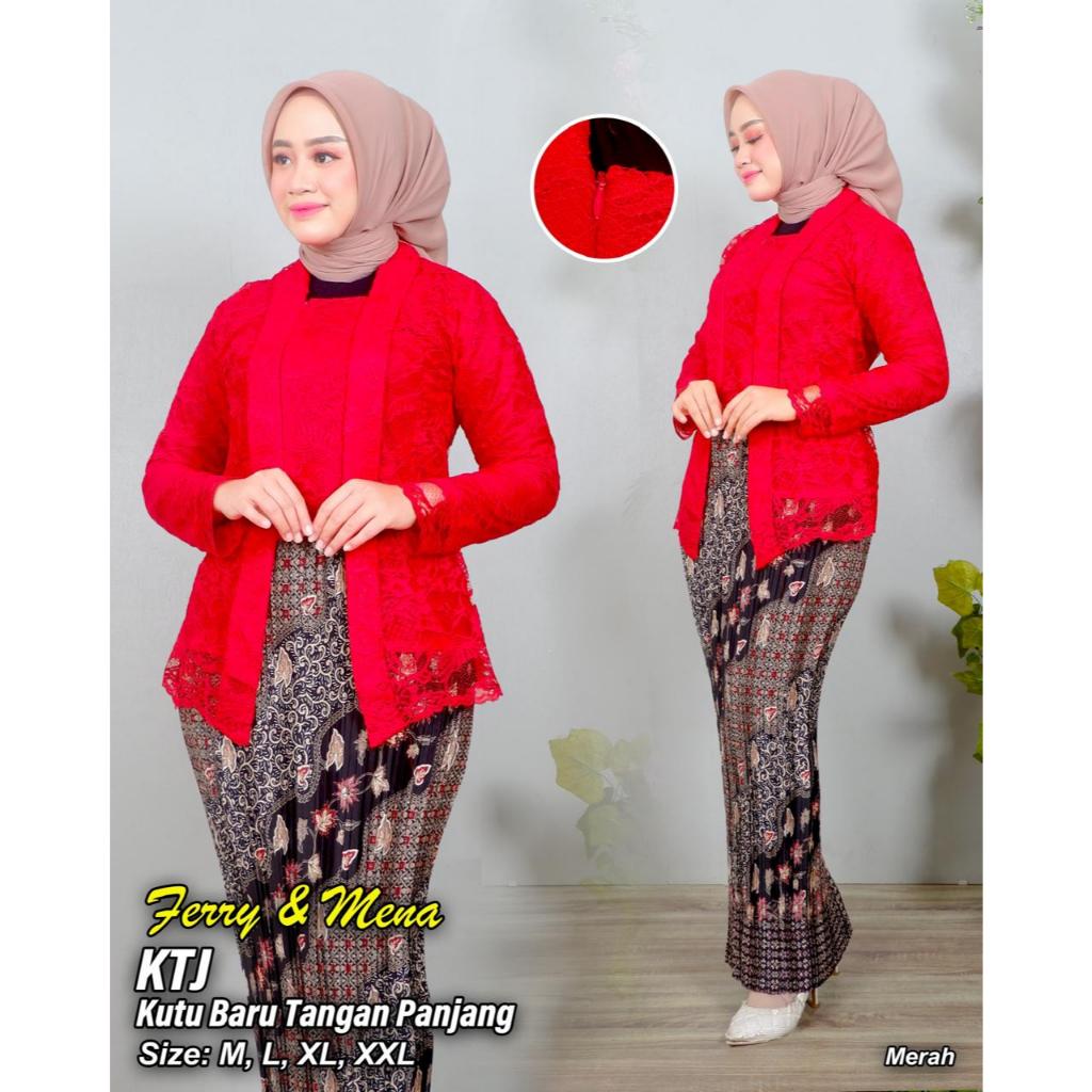 COD Kebaya kutubaru brukat premium terlaris / Setelan kebaya wanita modern/Baju kebaya kutu baru bro