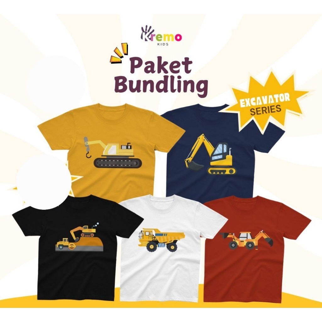 Kaos Anak Motif Excavator