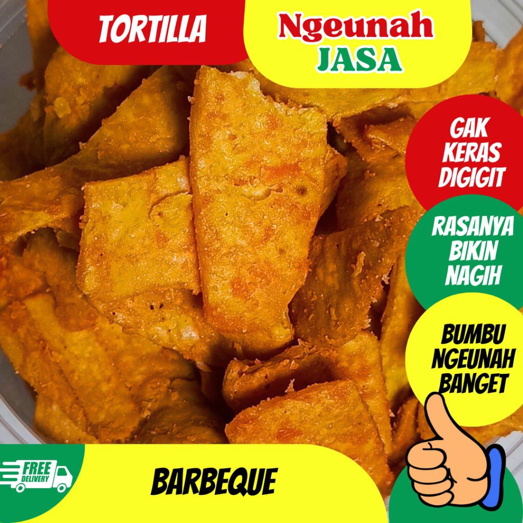 

Keripik Tortilla Ngeunah JASA – BARBEQUE | 220g / 350g / Toples 1300ml