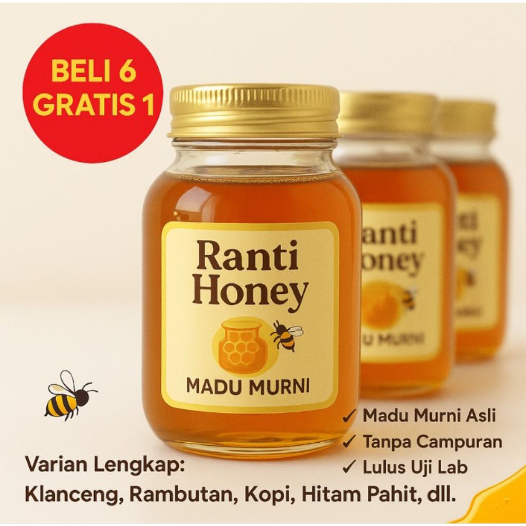 

Madu Murni Asli 100% – Klanceng, Rambutan, Kopi, Hitam Pahit & Varian Lain | Beli 6 Gratis 1