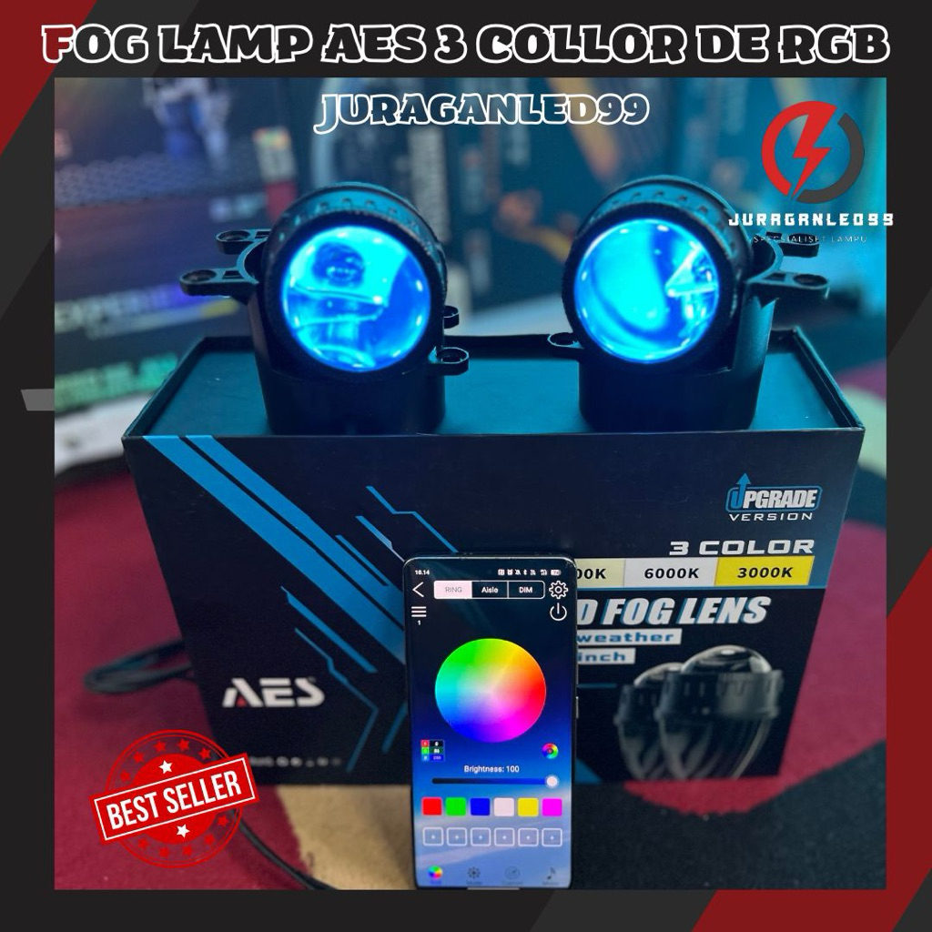 Bi-led Fog-lamp Mini 2 Inch 3 Warna All Weather AES Demon Rgb | fog lamps honda brio mobilio jazz dl