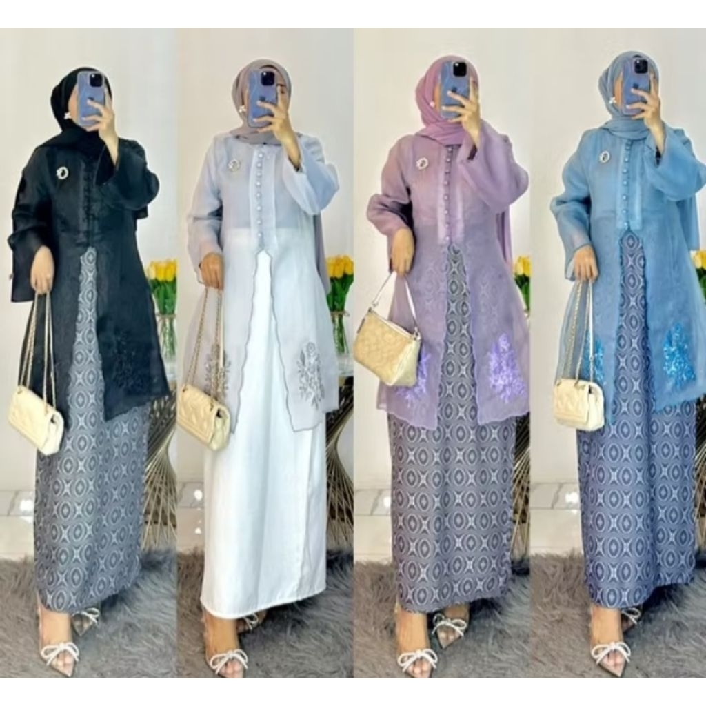 SETELAN ROK KEBAYA ORGANZA PREMIUM