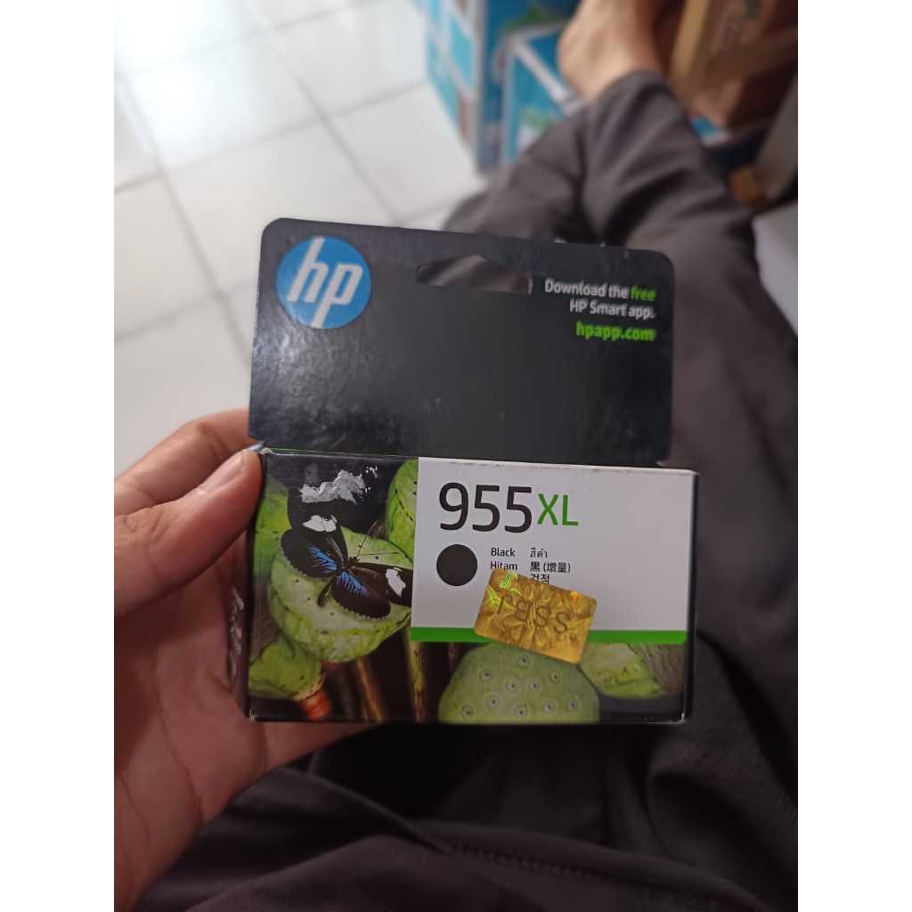 Tinta HP 955XL High Yield Black Original Ink Cartridge Hitam Cartridge AsliHP OfficeJet Pro 8210 Pri