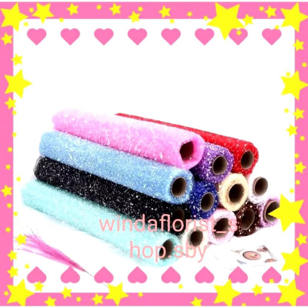 

Tile Salju (ECER -+ 50CM x -+50CM) Jaring snow mesh Wrapping buket bunga