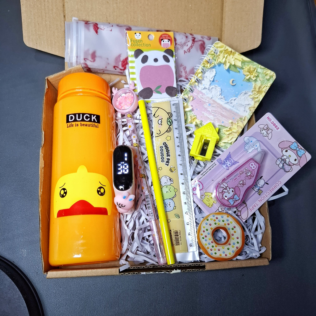 Kado Ulang Tahun Anak Paket Alat Tulis Lucu Cewek Dan Cowok+Box Hadiah