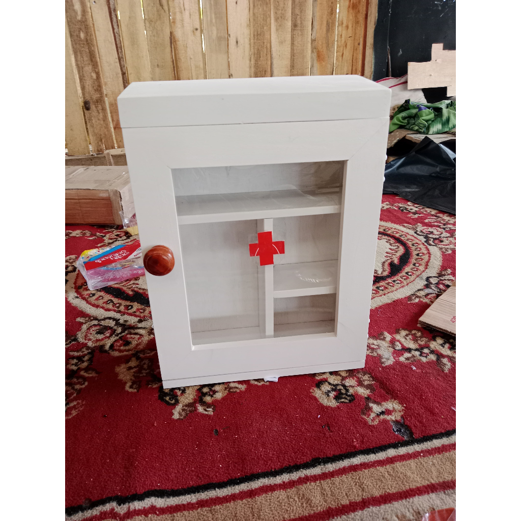 Kotak Obat Kayu Kayu Premium | Kotak Obat P3K Dinding | Termurah