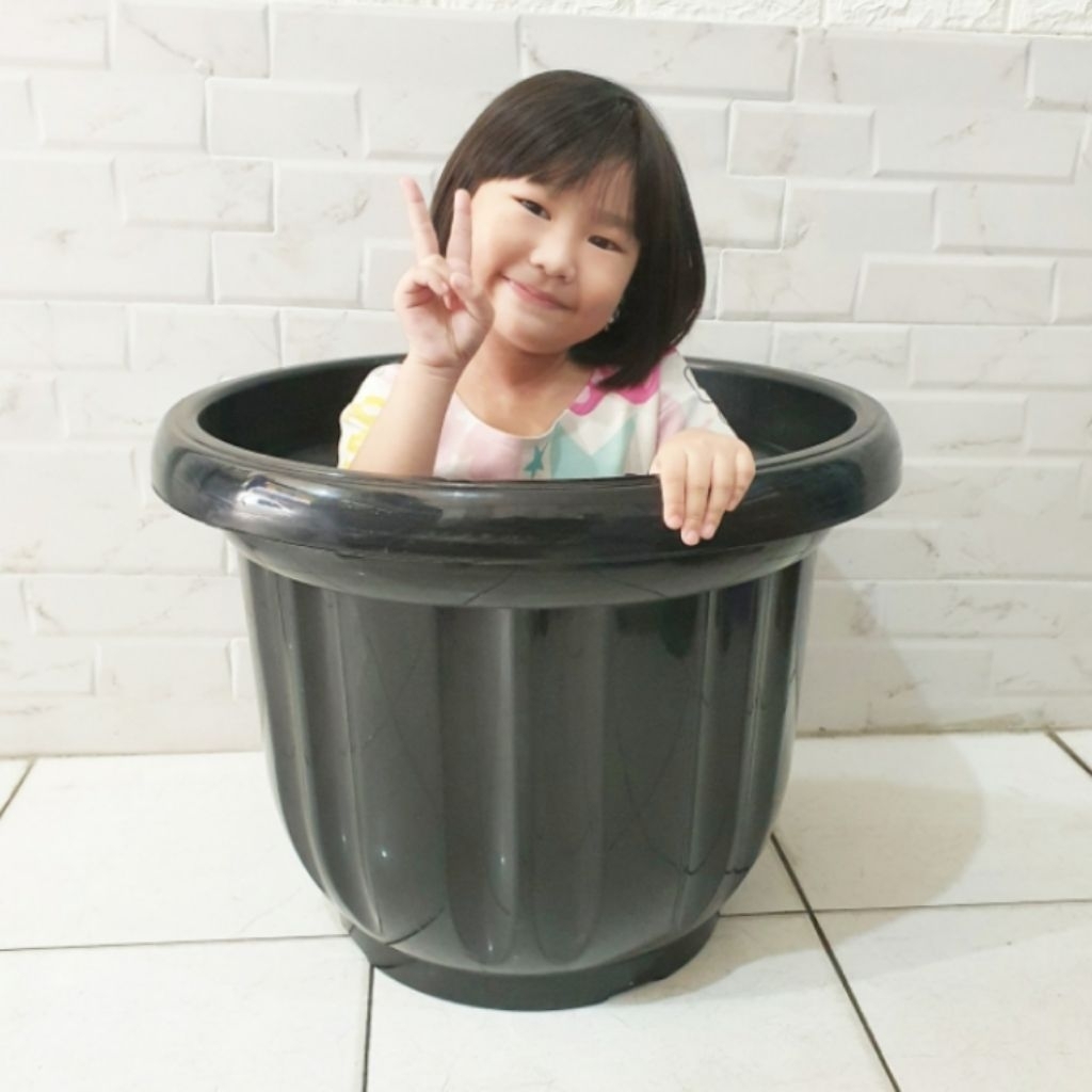 pot bunga jumbo 60cm merah / HITAM BESAR tanaman hias 60cm