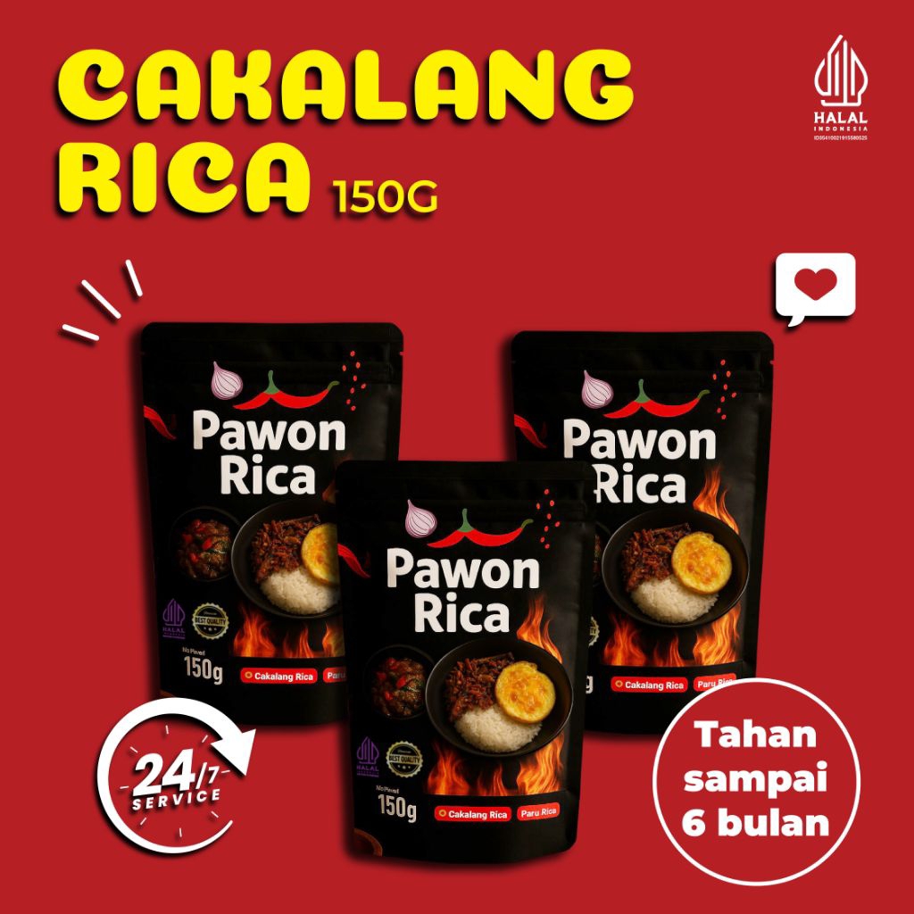

Pawonrica Nusantara [MEGA HEMAT 3 Pack] Cakalang Rica Suwir Cakalang Rica Khas Manado